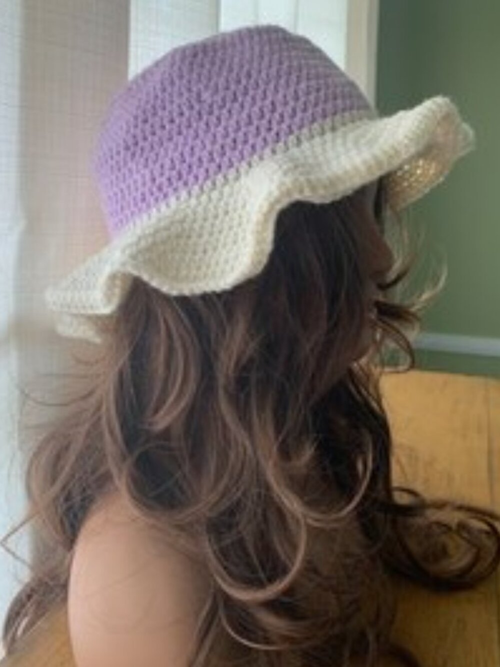 Flower Power Floppy Hat - Purple & White - Adult OSFM